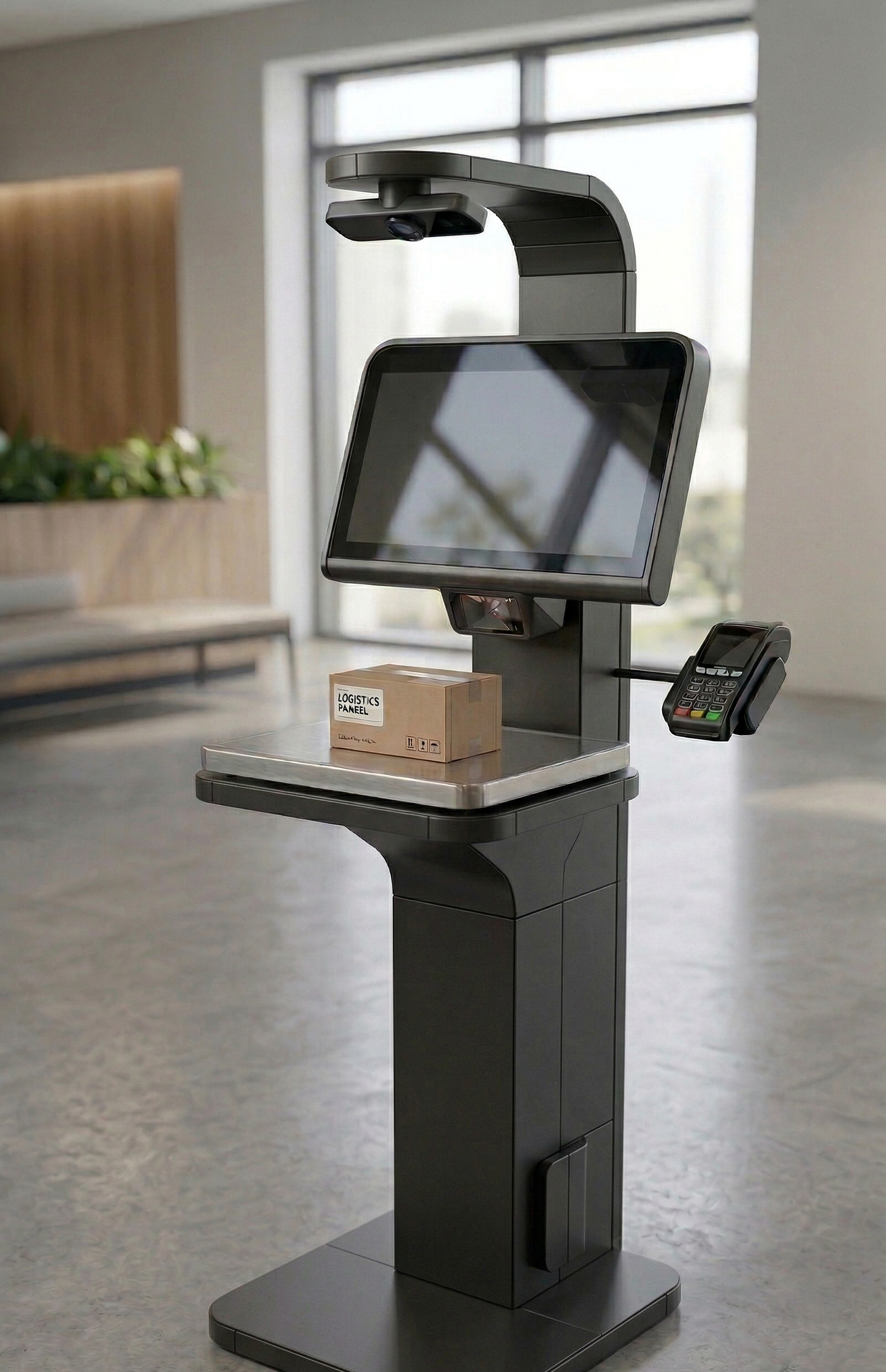 Totem operando no condomínio